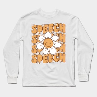 Groovy Retro Speech Language Pathologist Speech Therapist Long Sleeve T-Shirt